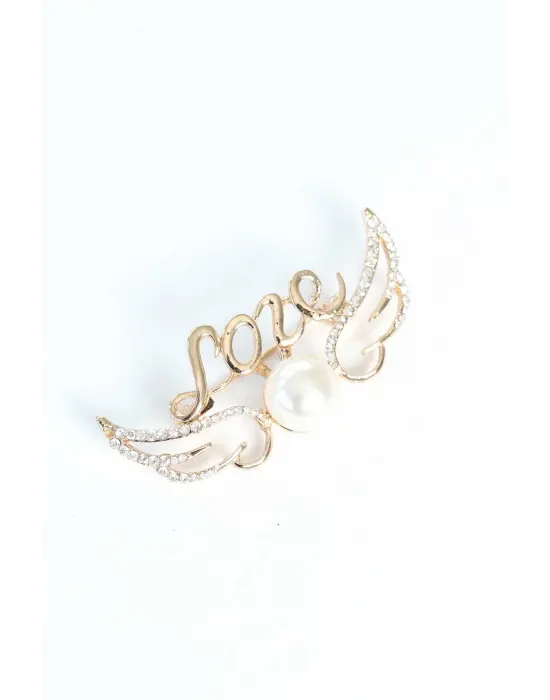 Zirkon Taşlı Metal Broş