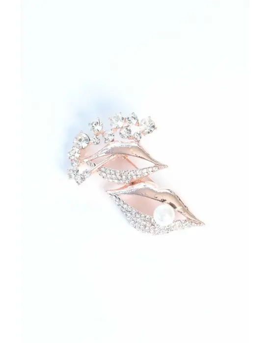 Zirkon Taşlı Metal Broş