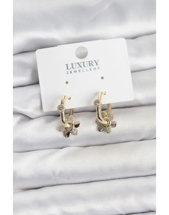 Zirkon Taşlı Çelik Kadın Göçmen Küpesi