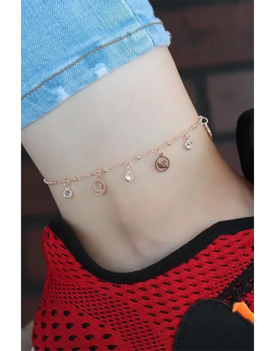 Zirkon Taşlı Rose Renk Kuğulu Hal Hal