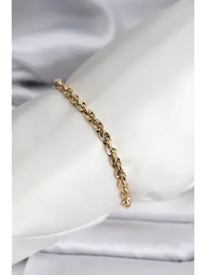 14K Gold Renk Kaplama Burgu Zincir Model CM Kadın Bileklik