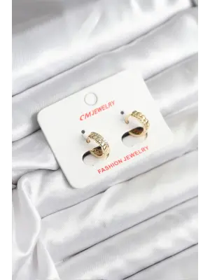 14K Gold Renk Kaplama CM Kadın Küpe