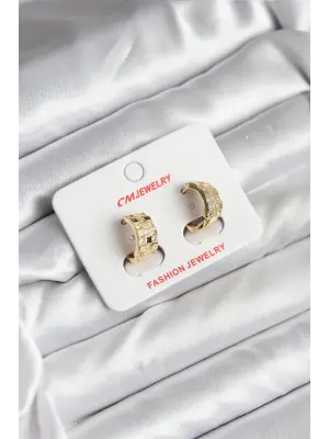 14K Gold Renk Kaplama Ysj Jewelry Çelik Kadın Küpe