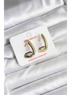 14K Gold Renk Kaplama Geometrik Şekili CM Kadın Küpe