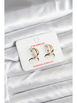 14K Gold Renk Kaplama CM Kadın Küpe