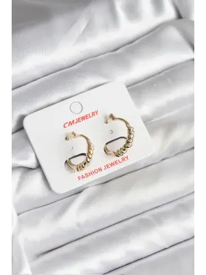 14K Gold Renk Kaplama Spiral Burma CM Kadın Küpe