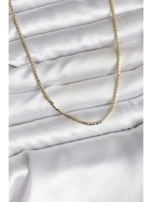 14K Gold Renk Kaplama Ezme Zincir Model CM Kadın Kolye