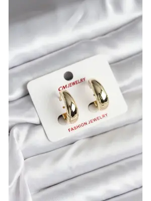 14K Gold Renk Kaplama Halka CM Kadın Küpe