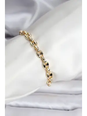 14K Gold Renk Kaplama Kahve Çekirdeği Model CM Kadın Bileklik