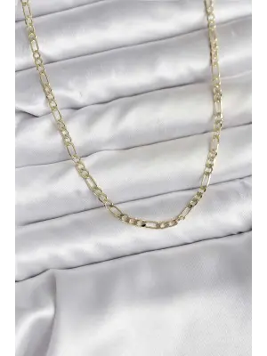 14K Gold Renk Kaplama Kuşgözü Zincir Model Pirinç CM Kadın Kolye