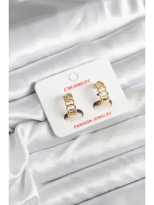 14K Gold Renk Kaplama Samanyolu Model CM Kadın Küpe