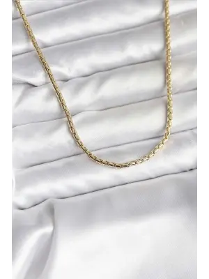 14K Altın Kaplama Burgulu Zincir Model CM Kadın Kolye