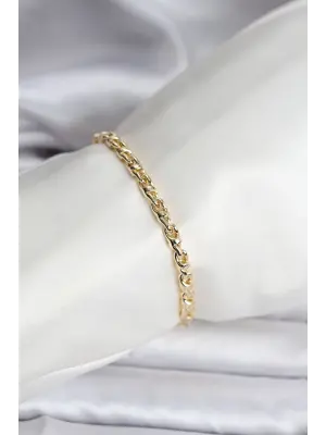 14K Gold Renk Kaplama Zincir Model Kadın CM Bileklik