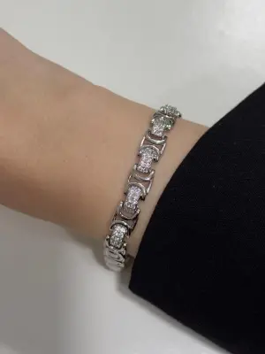 Xuping Çelik Gümüş Renk Gurmet Bilekliği