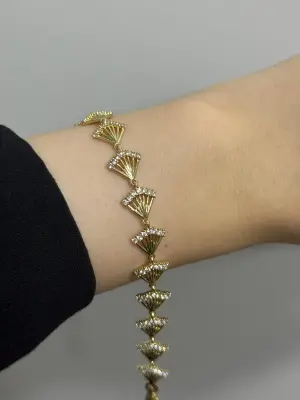 14K Kaplama Vip Xuping Yelpaze Çelik Kadın Bileklik