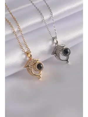 316L Çelik 100 Dilde Seni Seviyorum Projeskiyon Kadın Kolye