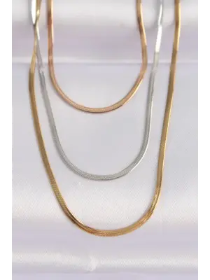  3 li İtalyan Zincir Çoklu Çelik Kolye