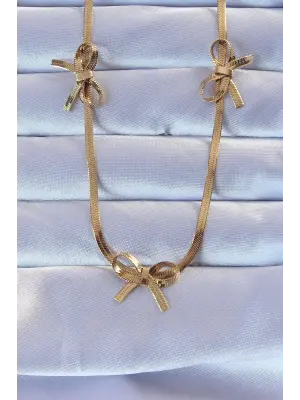  Altın  İtalyan Zincirli Fiyonk Çelik Kolye