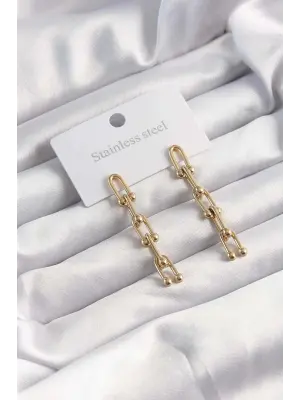   Altın Renk Sallantılı Tiffany Model Küpe