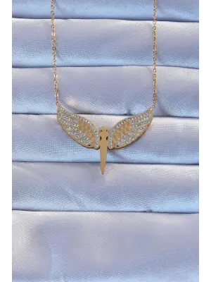  Altın  Zirkon Taşlı Mikail Çelik Kolye