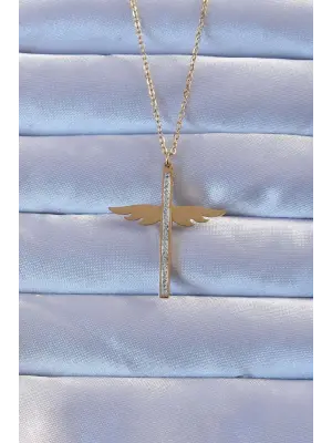  Altın  Zirkon Taşlı Mikail Çelik Kolye