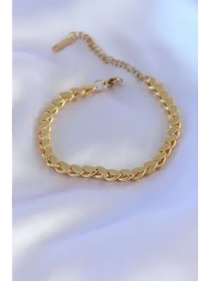 316L Çelik Arpa Gold Renk Kadın Bileklik