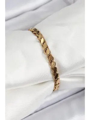 316L Çelik Arpa Model Gold Renk Kadın Bilekik