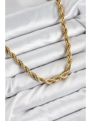 316L Çelik Burgu Model Gold Renk Kadın Kolye