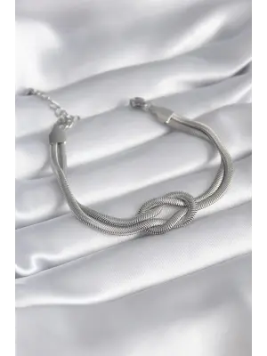 316L Çelik Çelik Gold Renk İtalyan Zincir Düğüm Model Kadın Bileklik