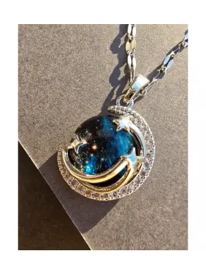 316L Çelik Gezegen Kolye Gold