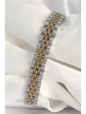 316L Çelik Gold Gümüş Renk Zincir Model Erkek Bileklik