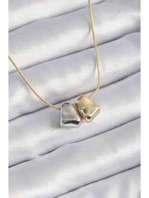  Altın  2li Mix  Figür Vintage  Çelik Kolye