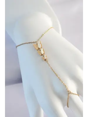 316L Çelik Gold Renk 3lü Kelebek Tasarımlı Şahmeran