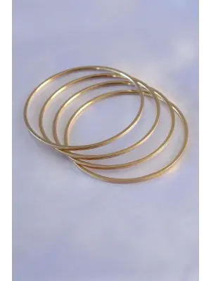 316L Çelik Gold Renk 4lü Ajda Model 65 mm Çap Kadın Bilezik
