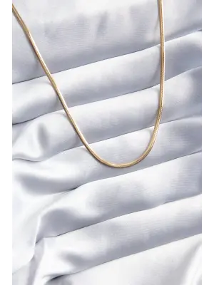  Altın  45 cm İtalyan Zincir Model  Çelik Kolye