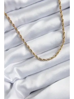  Altın  60 cm Burgu Model  Çelik Kolye