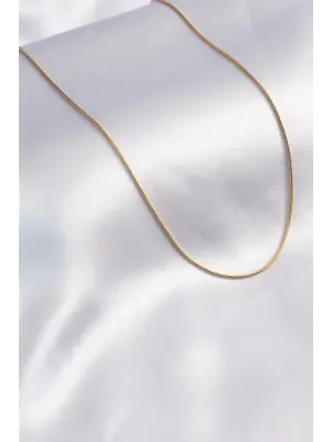 316L Çelik Gold Renk 60 cm Yılan Model Kadın Kolye