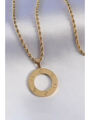 316L Çelik Gold Renk 60cm Burgu Zincir Kadın Kolye