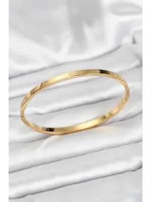 316L Çelik Gold Renk 65 mm İnce Kadın Kelepçe Bileklik