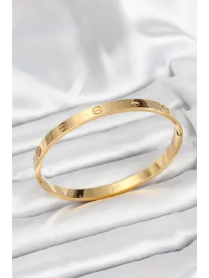 316L Çelik Gold Renk 65 mm Kadın Kelepçe Bileklik