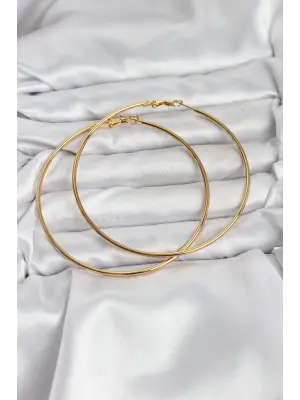 316L Çelik Gold Renk 75 mm Halka Küpe
