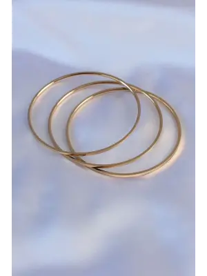 316L Çelik Gold Renk Ajda Model Kadın 65 mm Bilezik