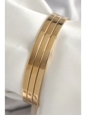 316L Çelik Gold Renk Ajda Model Kadın Bileklik