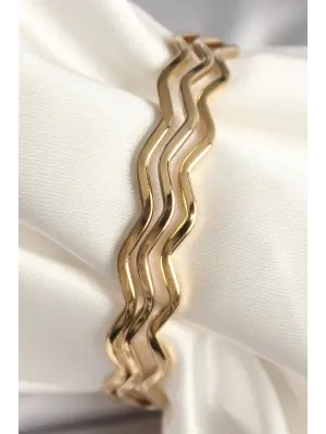 316L Çelik Gold Renk Ajda Model Kadın Bileklik