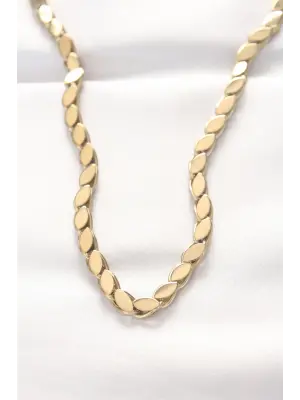  Altın  Arpa Tasarımlı Çelik Kolye