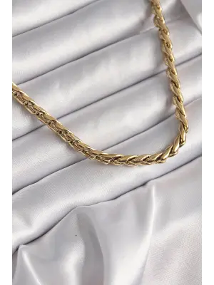  Altın  Arpa Zincir Model  Çelik Kolye