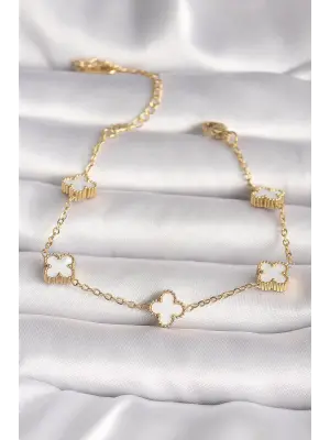 316L Çelik Gold Renk Baby Boy Yonca Model Kadın Bileklik