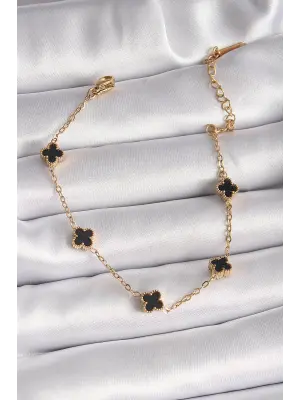 316L Çelik Gold Renk Baby Boy Yonca Model Kadın Bileklik