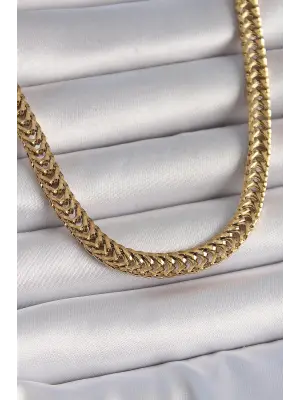 316L Çelik Gold Renk Balık Sırtı Model Kadın Kolye