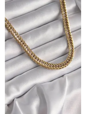  Altın  Balık Sırtı Zincir Model  Çelik Kolye